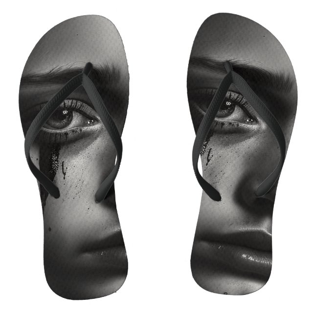 Girl with tears jandals (Footbed)
