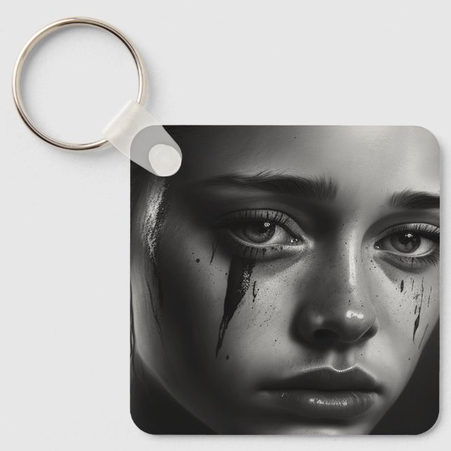 Girl with Tears Key Ring (Front)