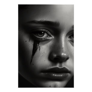 Girl with tears poster