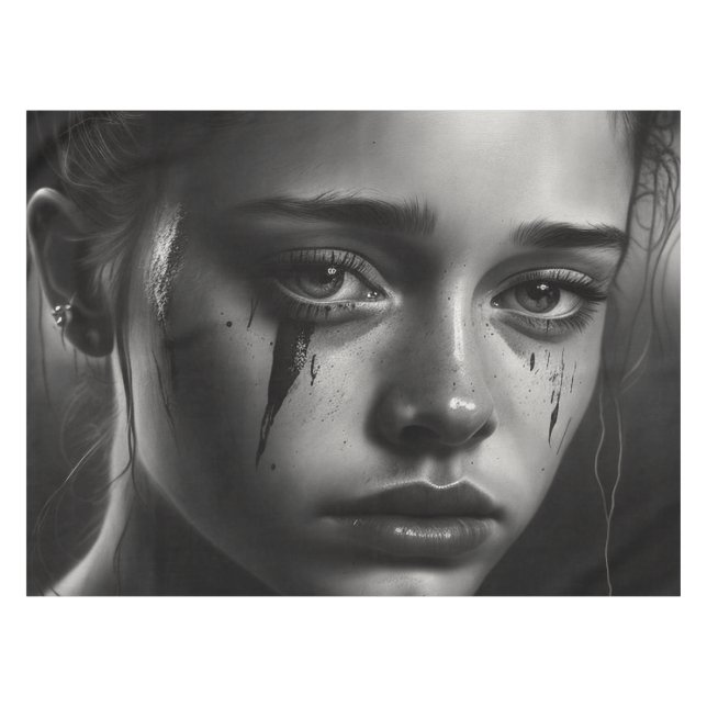 Girl with tears tablecloth (Front (Horizontal))