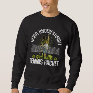 Girl With Tennis Racket Sports Player Coach Graph Sweatshirt