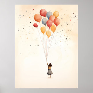 Girl with the balloons poster
