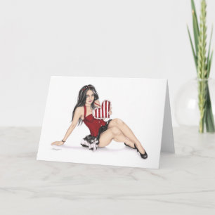 Girl with the heart Valentine Greeting Card