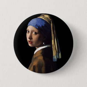 girl with the pearl earring 6 cm round badge