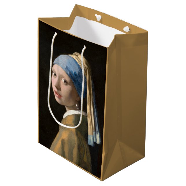 Girl with the pearl earring - Johannes Vermeer Medium Gift Bag (Front Angled)