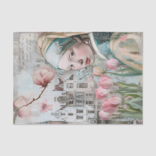 Girl with the Pearl Earring Tulips Dutch Tissue Paper