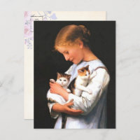 Girl with Two Kittens (1888) by Albert Anker