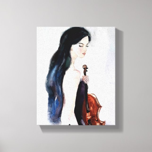Girl with violin canvas print (Front)