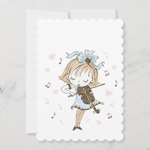 Girl with Violine  Holiday Card