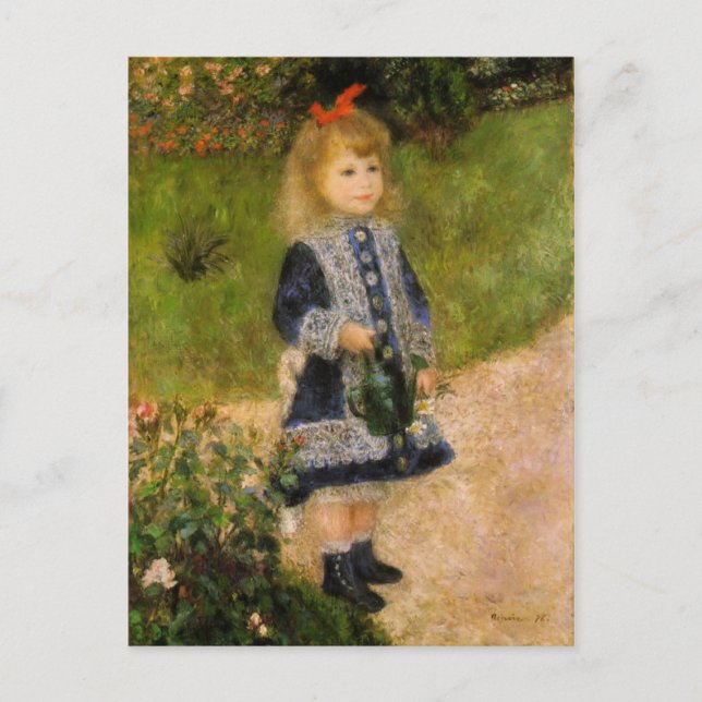 Girl with Watering Can Postcard (Front)