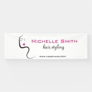 Girl with wavy hair Hairstyling branding icon Banner