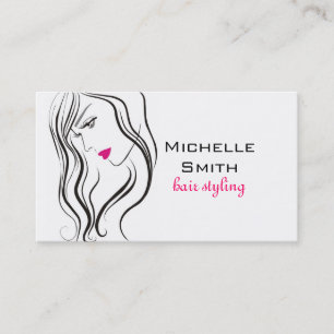 Girl with wavy hair Hairstyling branding icon Business Card
