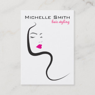 Girl with wavy hair Hairstyling branding icon Business Card