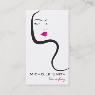 Girl with wavy hair Hairstyling branding icon Business Card