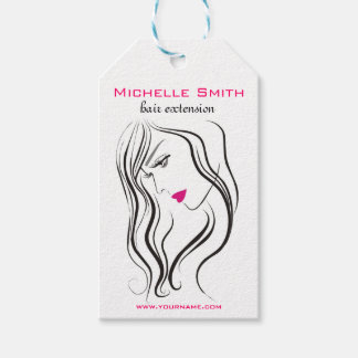 Girl with wavy hair Hairstyling branding icon Gift Tags