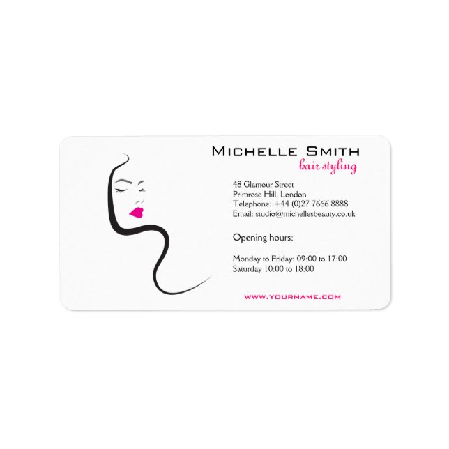 Girl with wavy hair Hairstyling branding icon Label (Front)