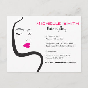 Girl with wavy hair Hairstyling branding icon Postcard