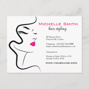 Girl with wavy hair Hairstyling branding icon Postcard
