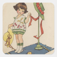 Girl with Yellow Hat and Chick