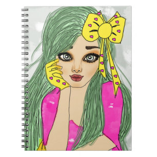 Girl With Yellow Ribbon Notebook (80 Pages B&W)
