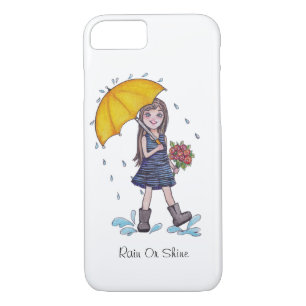 Girl With Yellow Umbrella In Watercolor Case-Mate iPhone Case