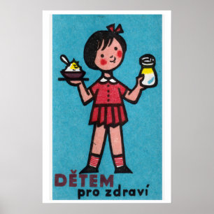 Girl with Yogurt Red Dress - Matchbox Print