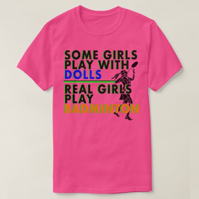 Girl Women Love Badminton Fan T T T-Shirt (Design Front)