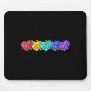 Girl Women's Yarn Crochet Knitting Funny Gift Mouse Pad