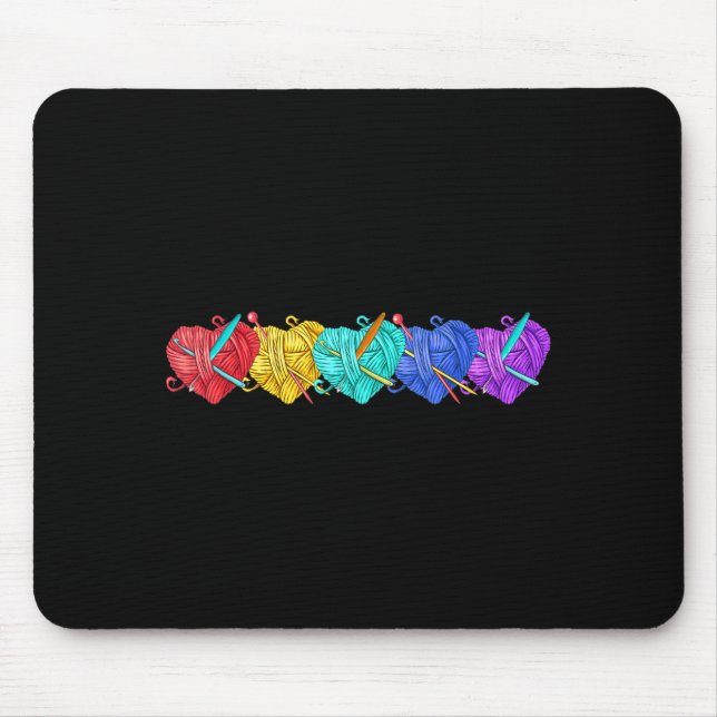 Girl Women's Yarn Crochet Knitting Funny Gift  Mouse Pad (Front)