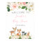Girl Woodland Baby Shower Blush Floral Welcome