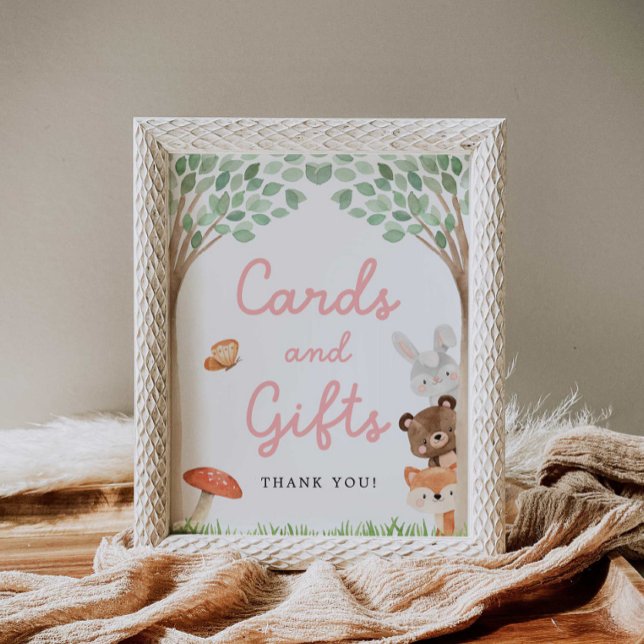 Girl Woodland Baby Shower Cards and Gifts Poster (Creator Uploaded)