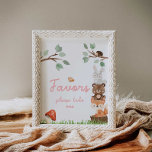 Girl Woodland Baby Shower Favours Sign Poster<br><div class="desc">Woodland Girl Baby Shower Favours Sign Poster. Matching items in our store Cava Party Design.</div>
