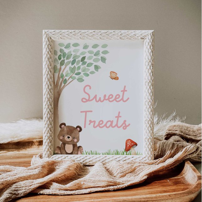 Girl Woodland Baby Shower Sweet Treats Poster (Creator Uploaded)