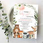 Girl woodland greenery blush floral baby shower invitation<br><div class="desc">For more advanced customisation of this design,  simply select the "Customise It" button above!</div>