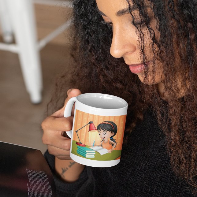 Girl Working At A Desk Coffee Mug (Creator Uploaded)