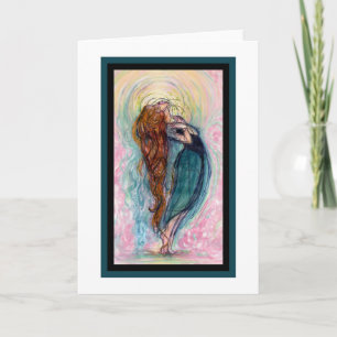 "Girl Worshiping."  Greeting Card