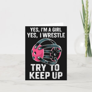 Girl Wrestle Try to Keep Up Wrestling Wrestler Card