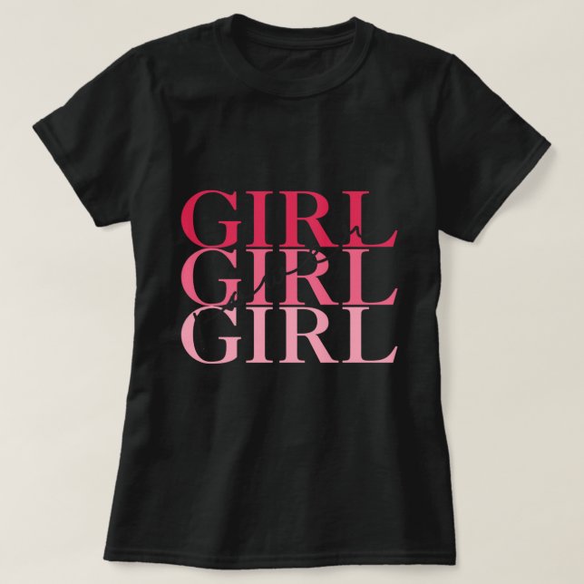 Girl Writing Black  T-Shirt (Design Front)