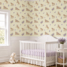Girl Yellow Purple Horse Floral Pattern Nursery