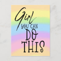 Girl You Can Do This Inspiring Quote Rainbow Colou