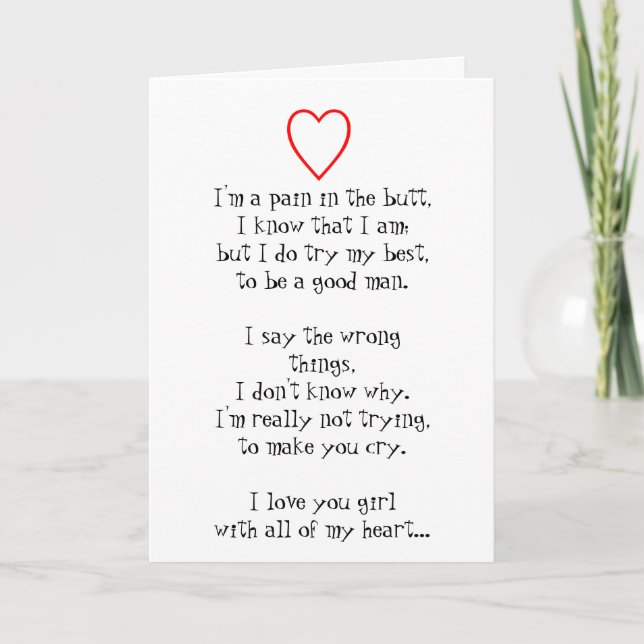 Girl, you know I love you! Card (Front)