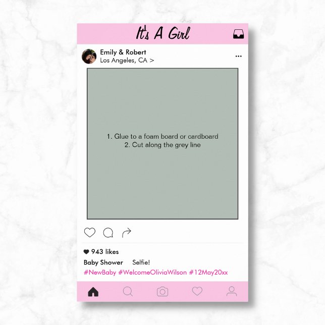 GirlBaby Shower Party Prop Photo Booth Frame Decor (Creator Uploaded)