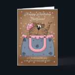 Girlfriend Birthday Card - Cute Cat Purse Pet<br><div class="desc">Girlfriend Birthday Card - Cute Cat Purse Pet</div>