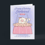Girlfriend Birthday Card - Cute Puppy Purse Pet<br><div class="desc">Girlfriend Birthday Card - Cute Puppy Purse Pet</div>