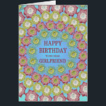 Girlfriend Birthday Crochet Flowers<br><div class="desc">A birthday card for your girlfriend. The perfect birthday card for a crochet or knitting enthusiast. Circles of lovely crochet flowers to show of the craft. Give this Happy Birthday greetings card to someone who loves to crochet.</div>