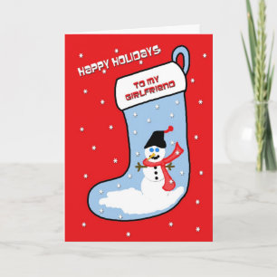 Girlfriend Christmas Card -- Snowman