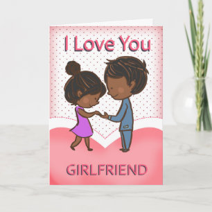 Girlfriend, Cute Loving African American Couple Card