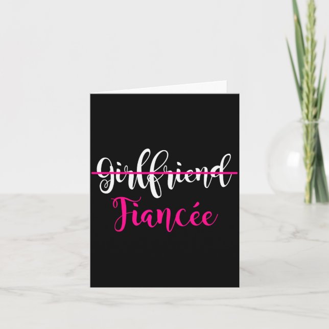 Girlfriend Fiancee Shirt Engagement Party Couple T Card (Front)