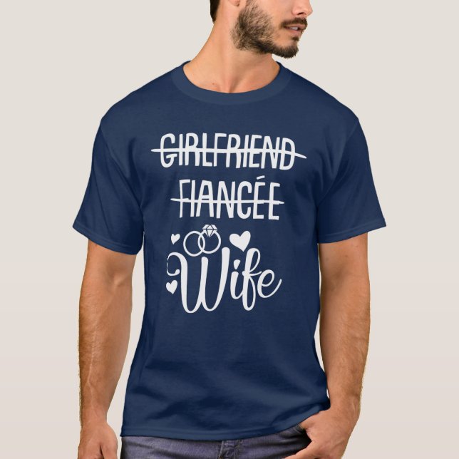 Girlfriend Fiancée Wife Cute Engagement Matching T-Shirt (Front)