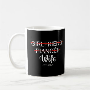 Girlfriend Fiancée Wife Est. 2024 Married Couple Coffee Mug